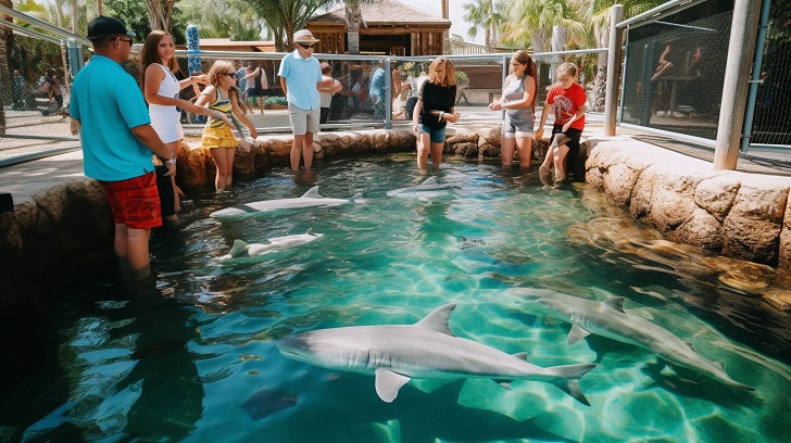 Family friendly shark petting zoo in Florida.