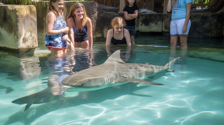 Family friendly shark petting zoo in Florida.